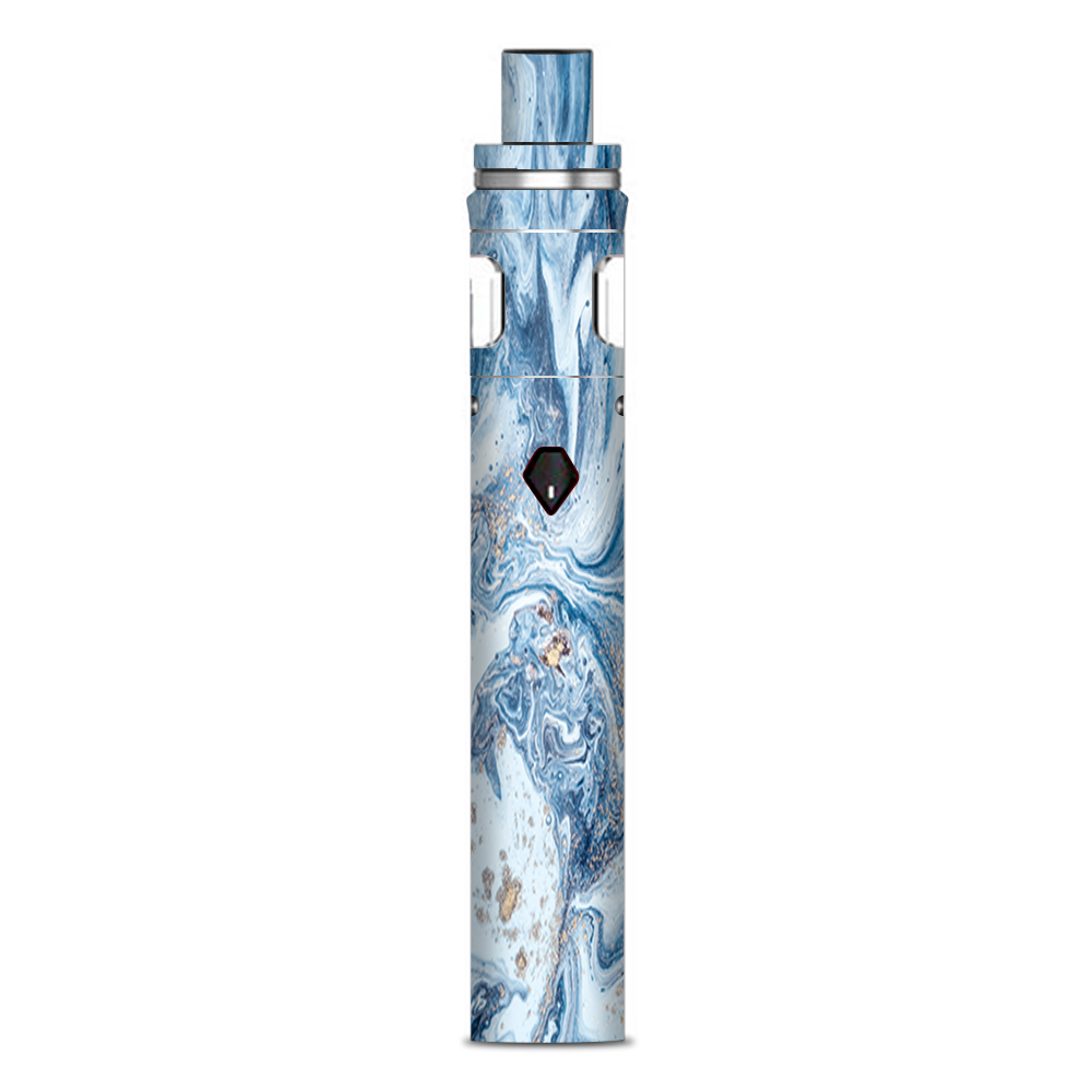  Blue Gold Grey Marble Pattern Clouds Smok Nord AIO 19 Skin