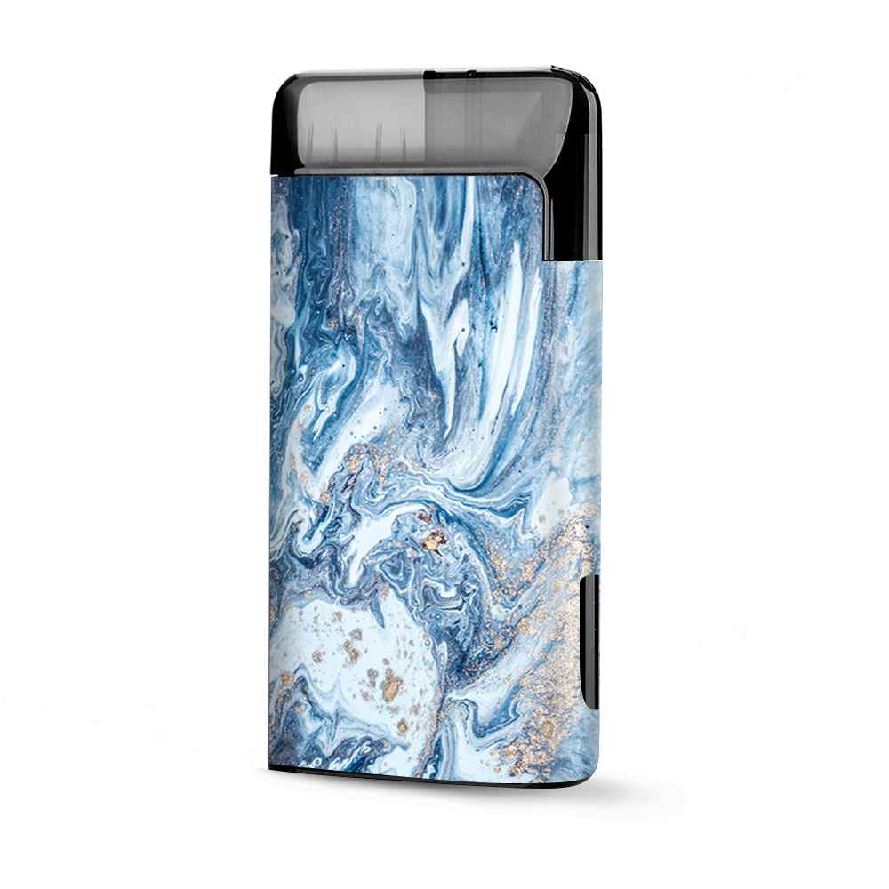 Blue Gold Grey Marble Pattern Clouds