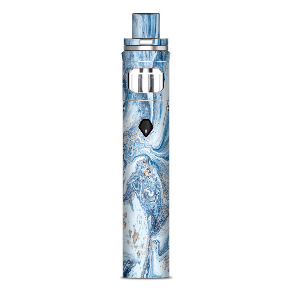  Blue Gold Grey Marble Pattern Clouds Smok Nord AIO Stick Skin
