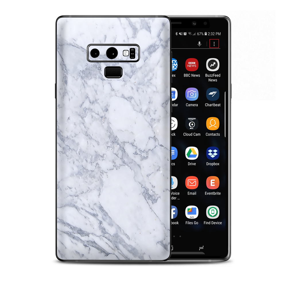 Grey White Standard Marble Samsung Galaxy Note 9 Skin