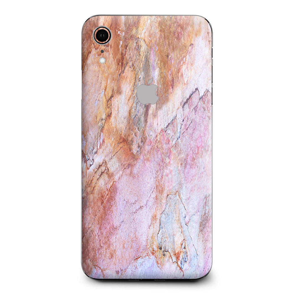 Rose Peach Pink Marble Pattern Apple iPhone XR Skin
