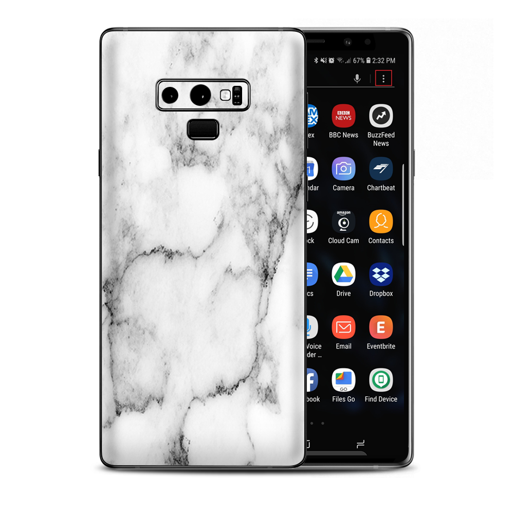 Grey And White Marble Panel Samsung Galaxy Note 9 Skin