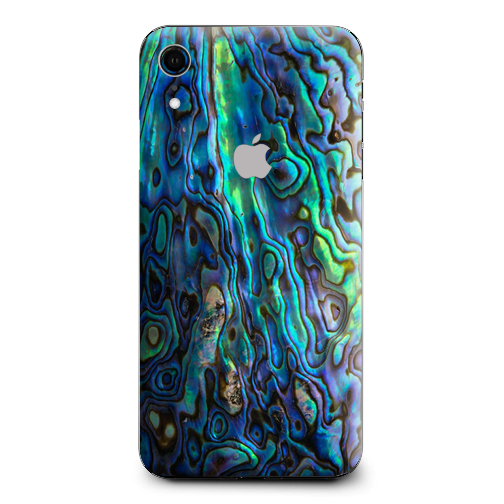 Abalone Shell Green Swirl Blue Gold Apple iPhone XR Skin
