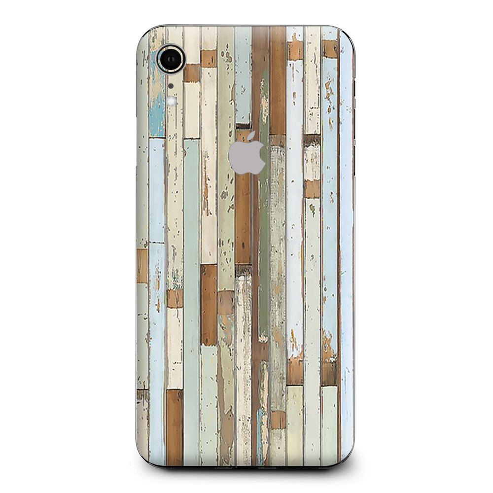 Beach Wood Panels Teal White Wash Apple iPhone XR Skin