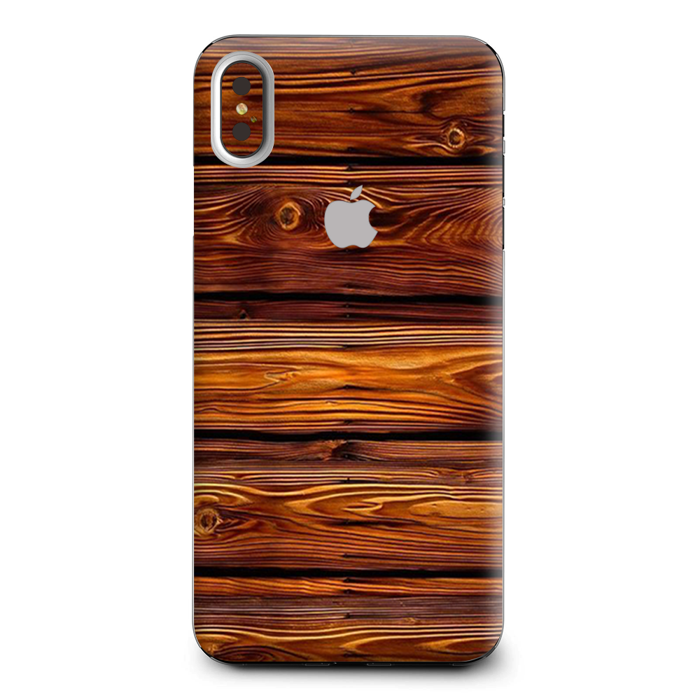 Red Deep Mahogany Wood Pattern Apple iPhone XS Max Skin