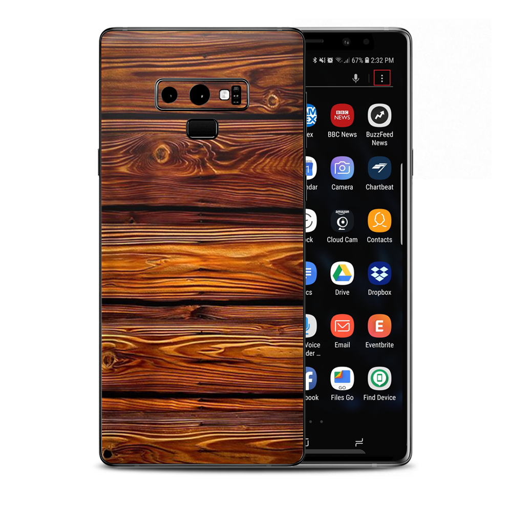 Red Deep Mahogany Wood Pattern Samsung Galaxy Note 9 Skin