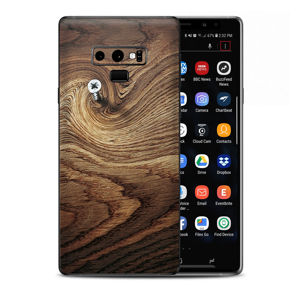 Dark Wood Knot Screw In Walnut Samsung Galaxy Note 9 Skin
