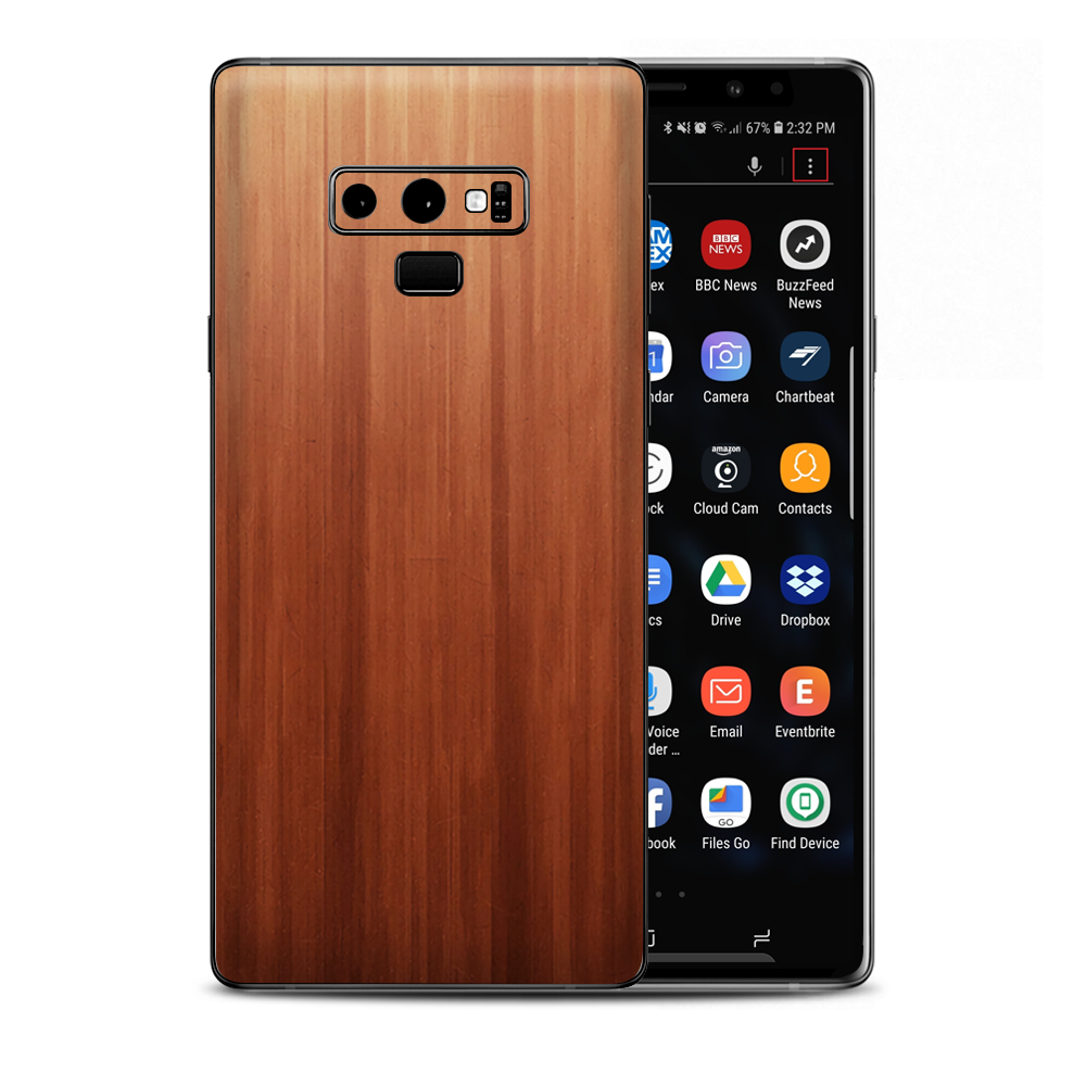 Smooth Maple Walnut Wood Samsung Galaxy Note 9 Skin