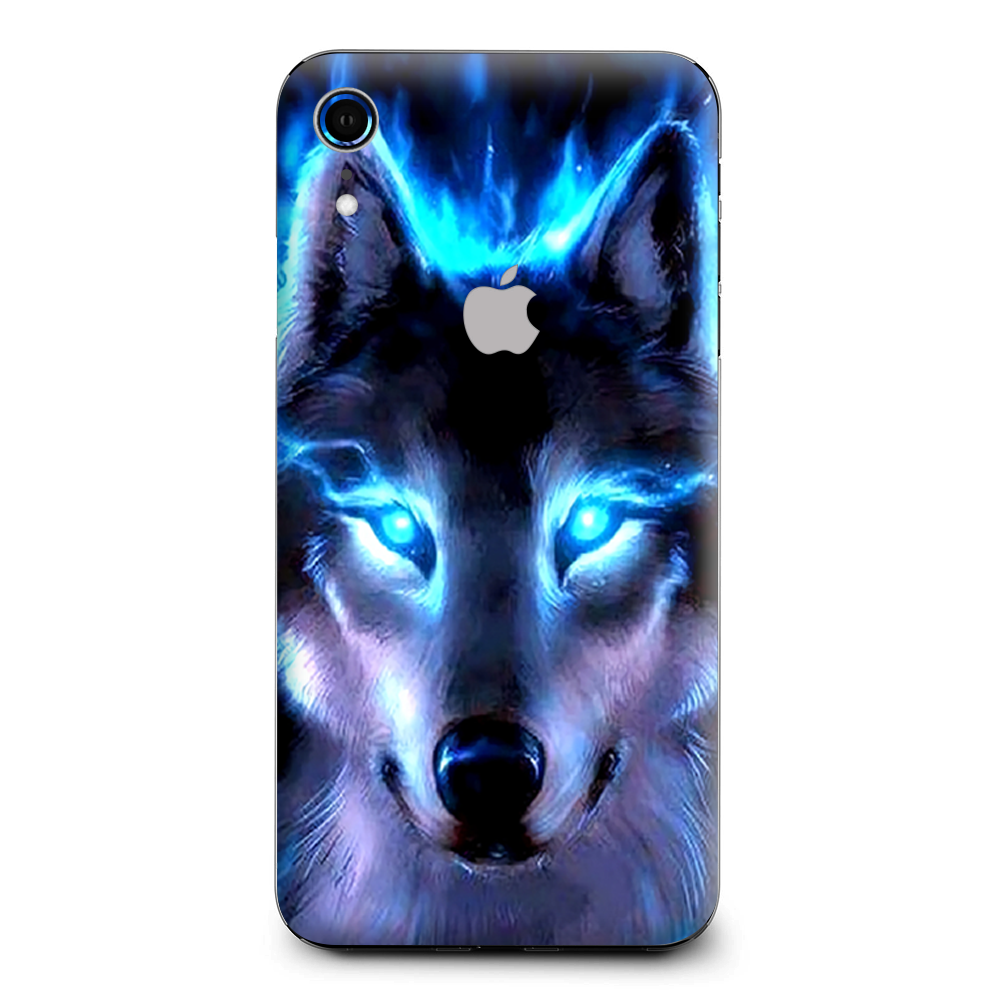 Wolf Glowing Eyes Fire Apple iPhone XR Skin