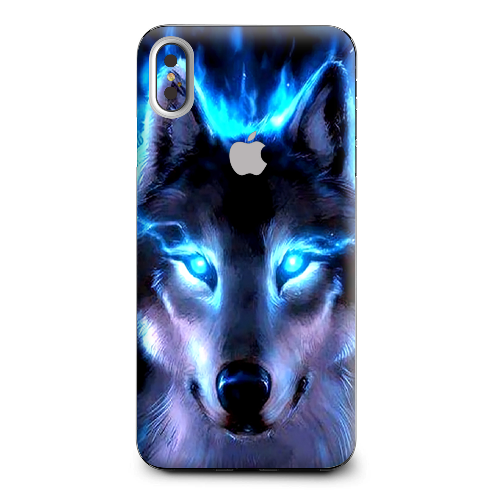 Wolf Glowing Eyes Fire Apple iPhone XS Max Skin