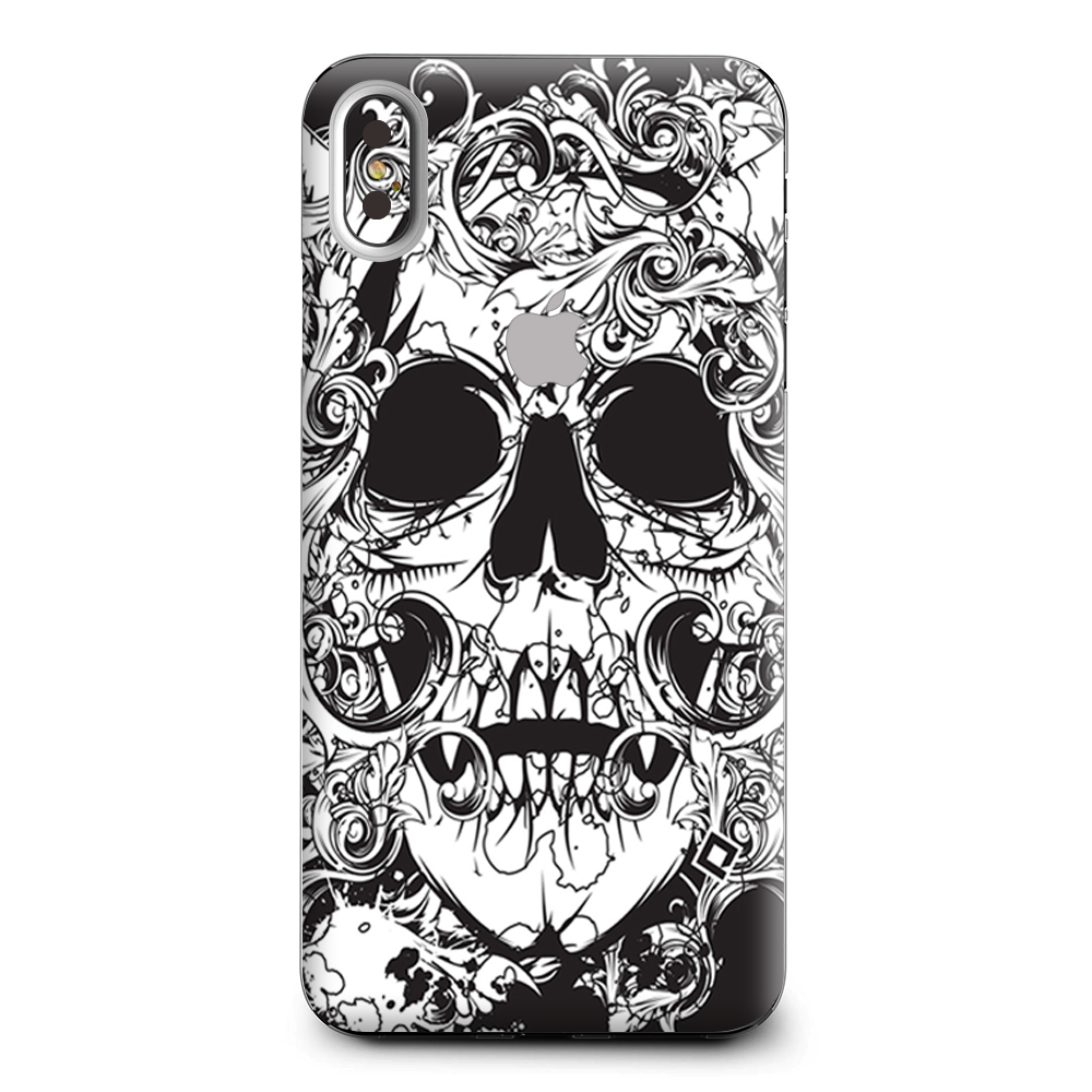 Crazy Lineart Skull Design Apple iPhone XS Max Skin