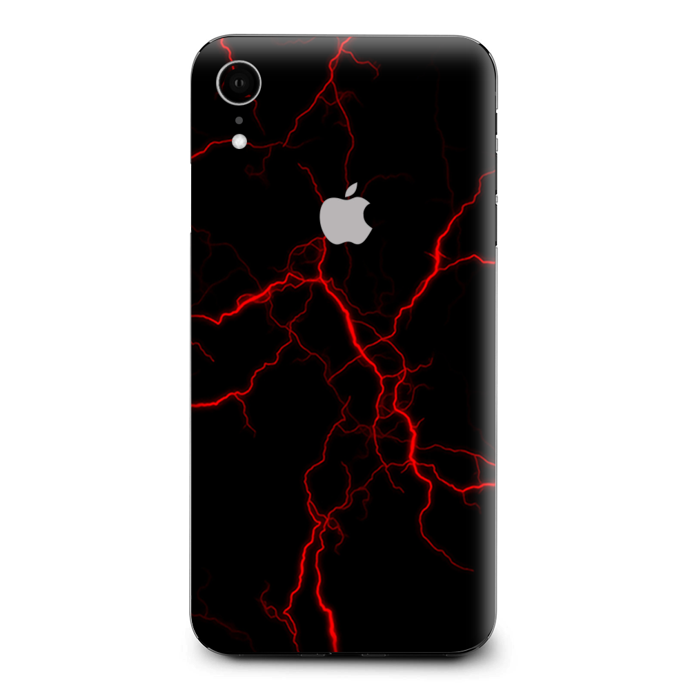 Red Lightning Bolts Electric Apple iPhone XR Skin