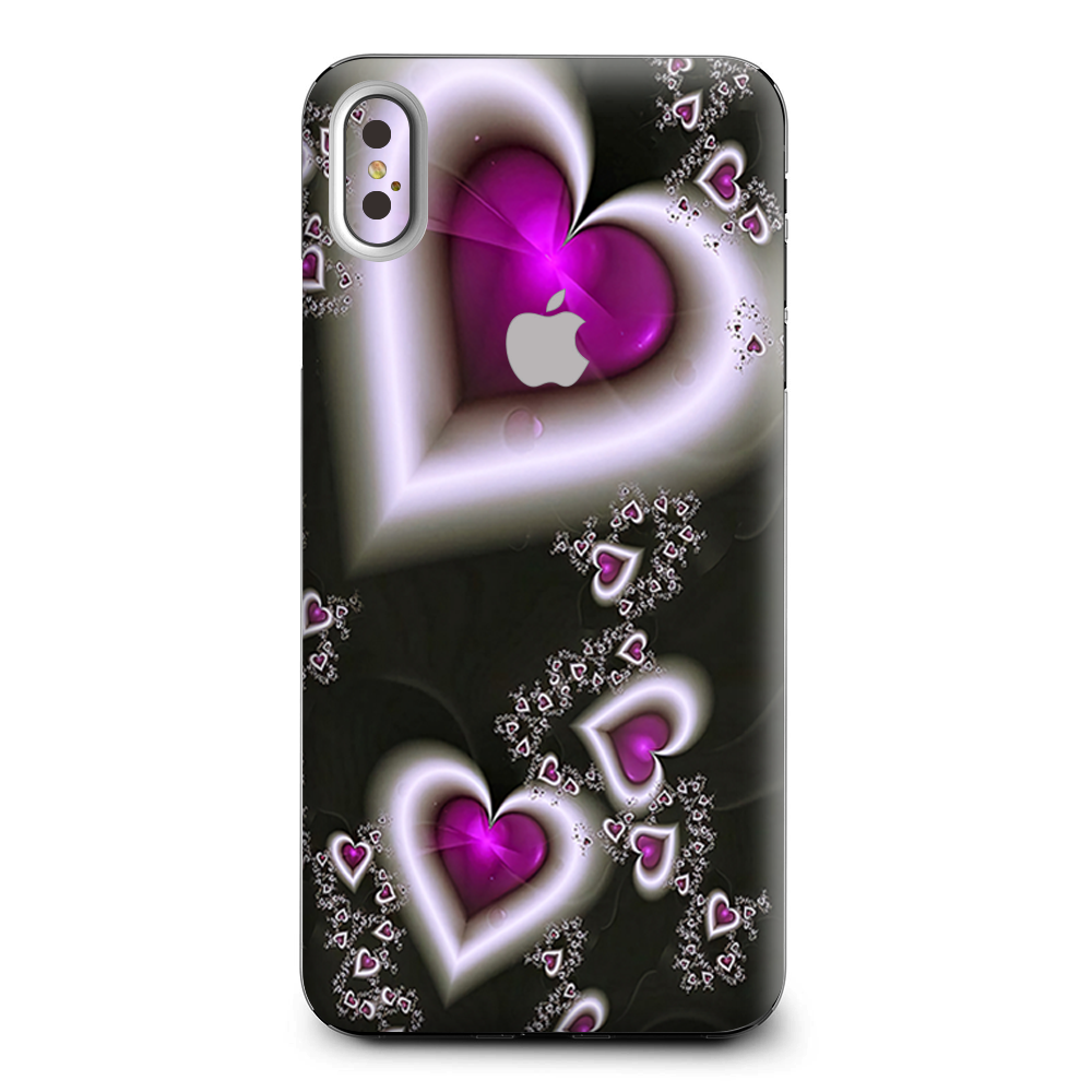 Glowing Hearts Pink White Apple iPhone XS Max Skin