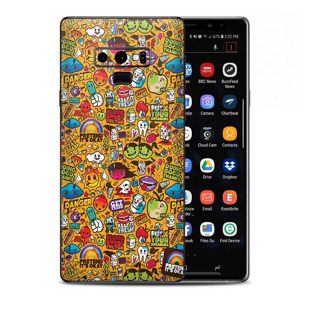 Comic Sticker Slap Cartoon Samsung Galaxy Note 9 Skin