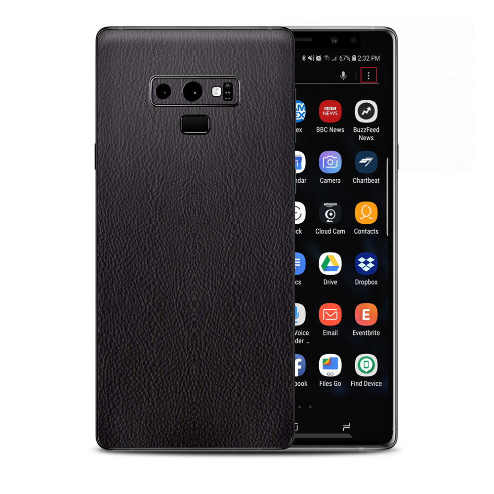 Black Leather Pattern Look Samsung Galaxy Note 9 Skin