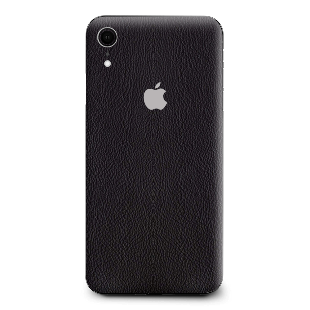 Black Leather Pattern Look Apple iPhone XR Skin