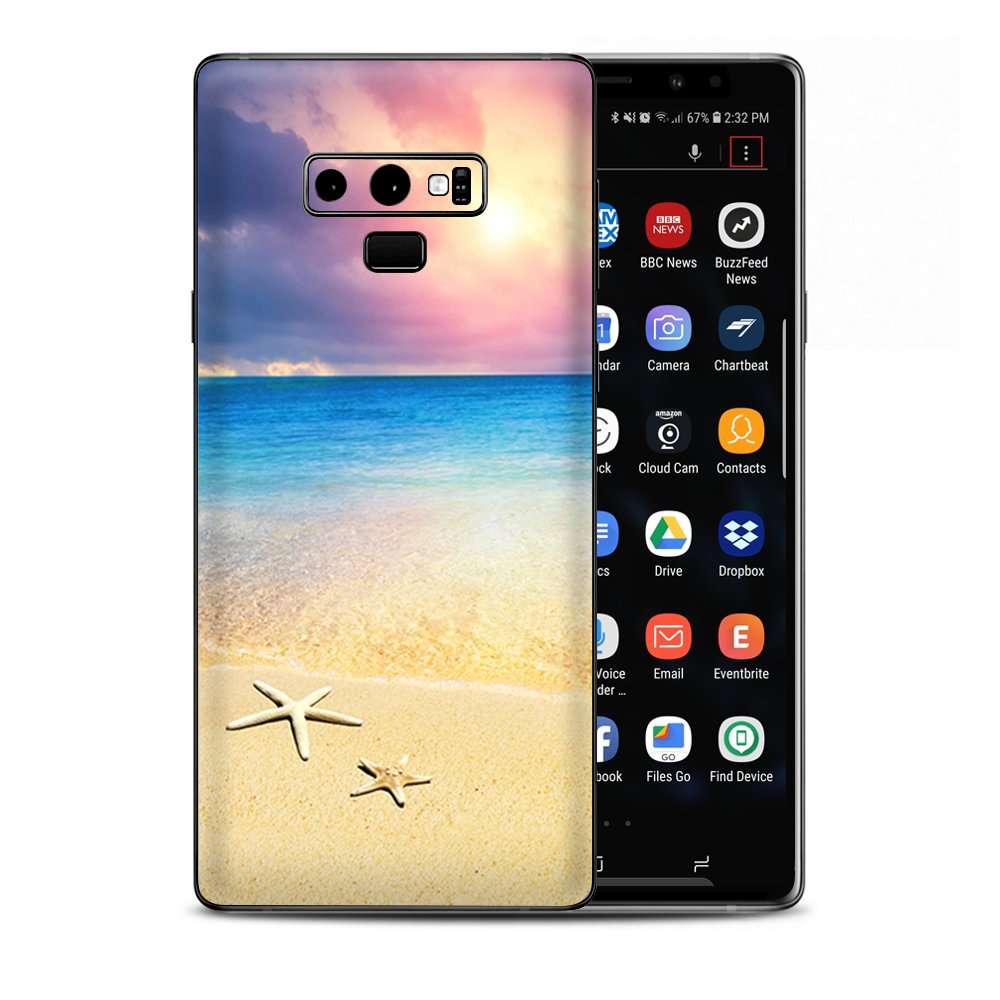 Starfish On The Sand Beach Sunset Samsung Galaxy Note 9 Skin