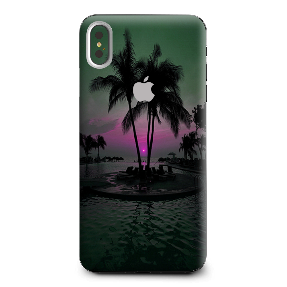 Sunset Tropical Paradise Poolside Apple iPhone XS Max Skin