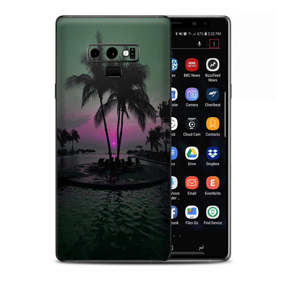 Sunset Tropical Paradise Poolside Samsung Galaxy Note 9 Skin