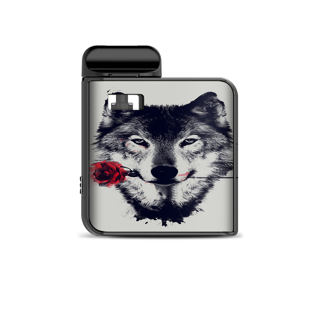  Wolf With Rose In Mouth Smok Mico Kit Skin