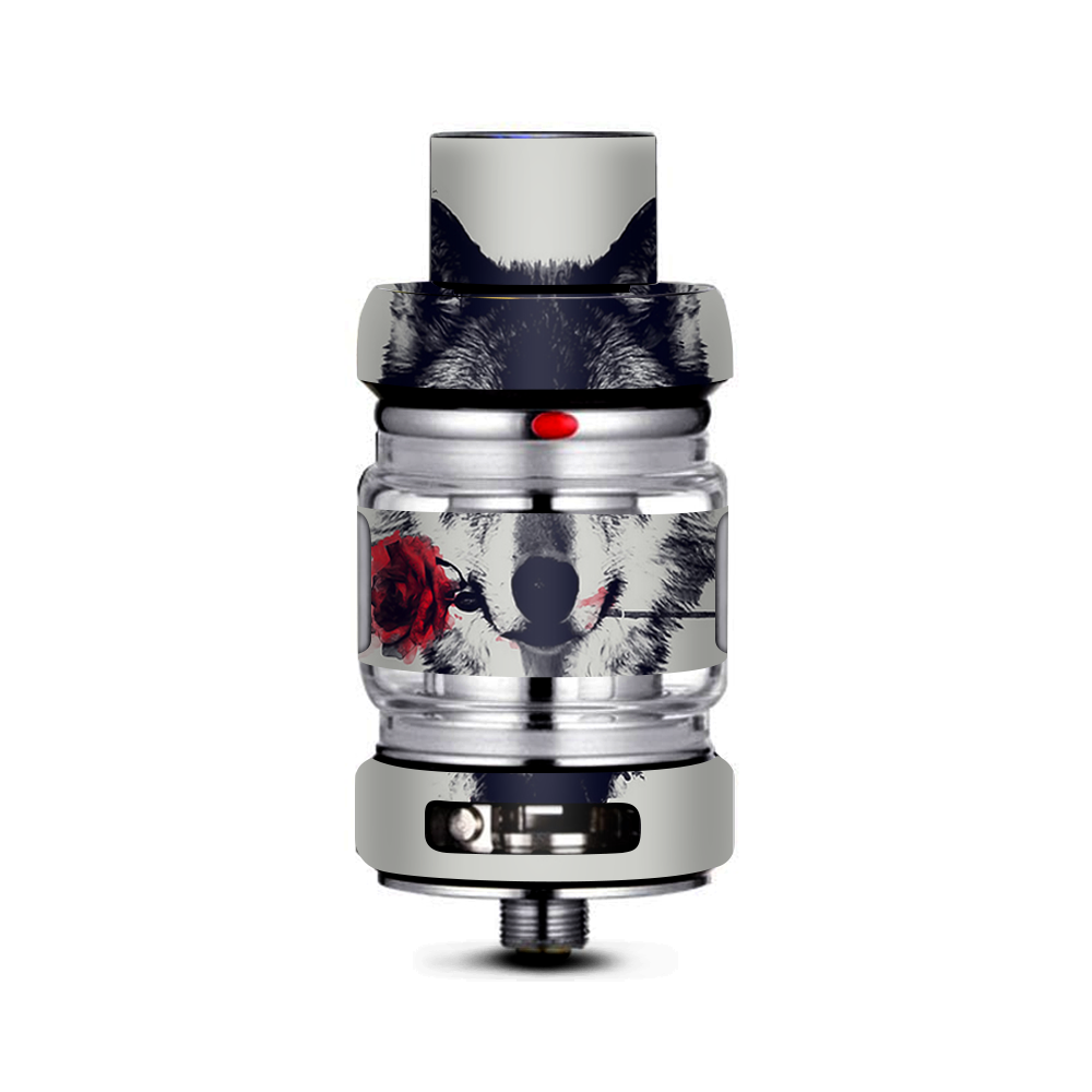  Wolf With Rose In Mouth Freemax Mesh Pro Tank Skin