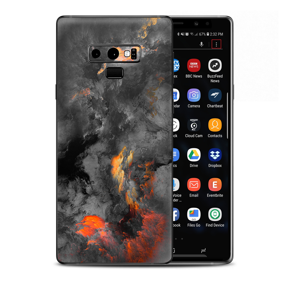 Grey Clouds On Fire Paint Samsung Galaxy Note 9 Skin