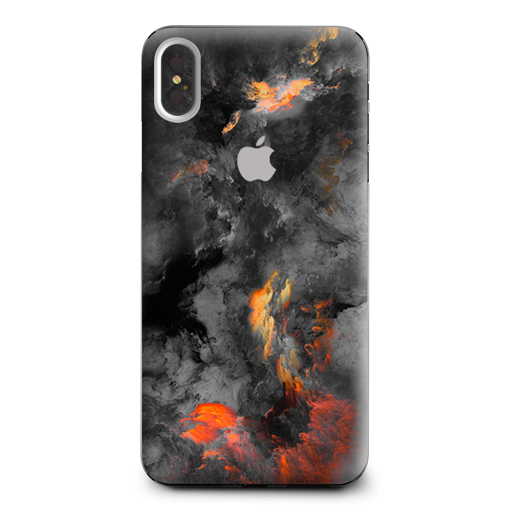 Grey Clouds On Fire Paint Apple iPhone XS Max Skin