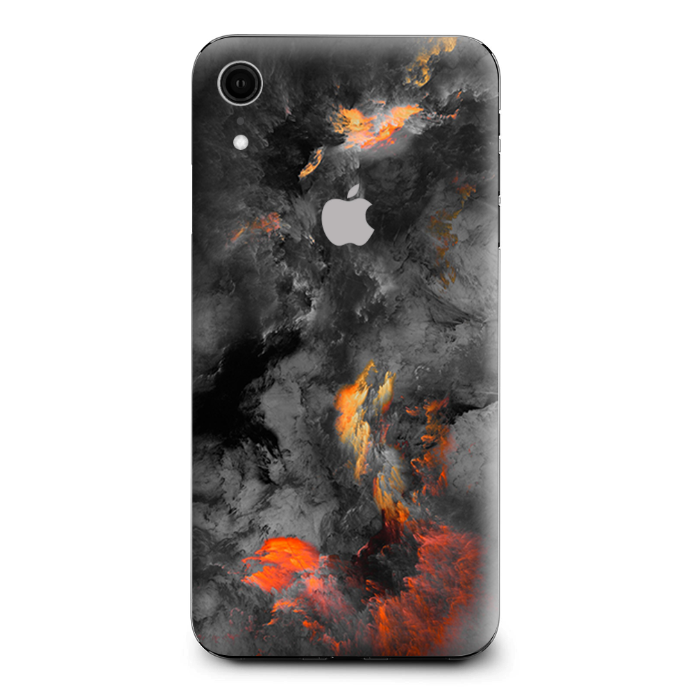 Grey Clouds On Fire Paint Apple iPhone XR Skin