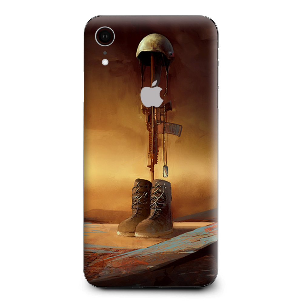 Fallen Soldier Remember Boots Rifle Apple iPhone XR Skin
