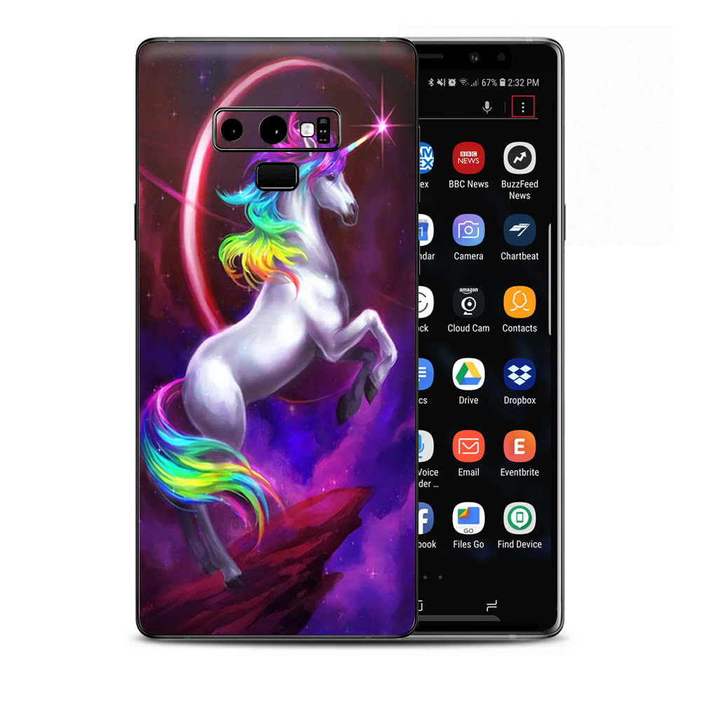 Unicorn Rainbows Space Samsung Galaxy Note 9 Skin