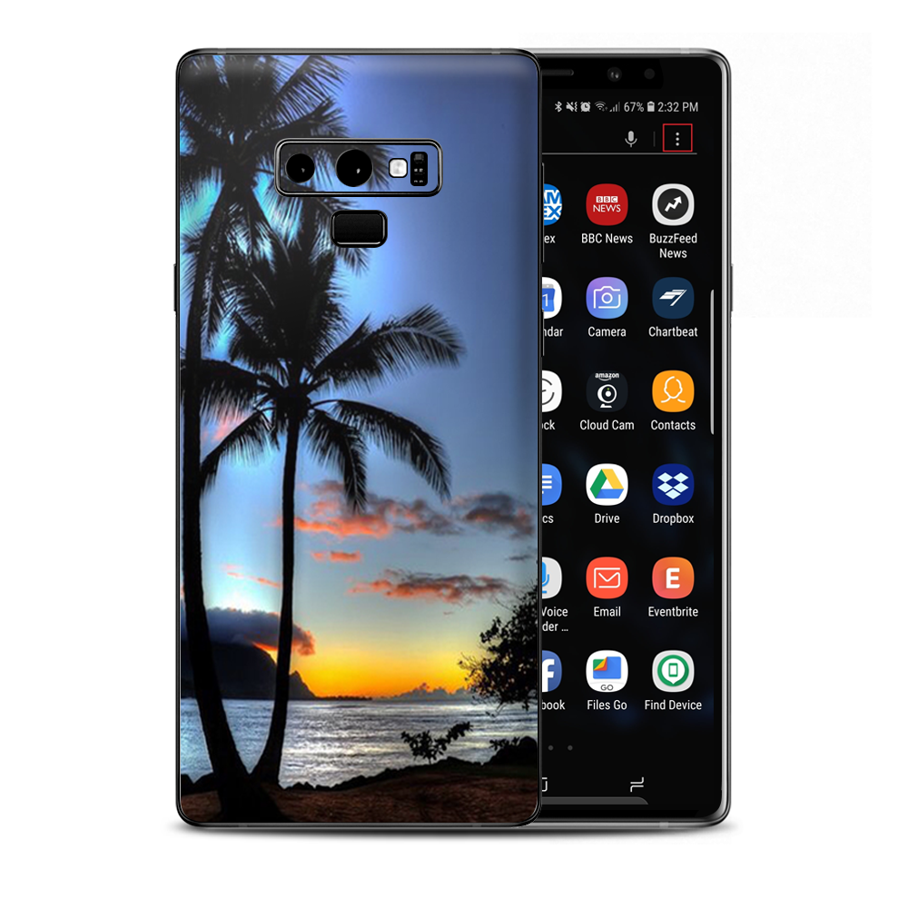 Paradise Sunset Palm Trees Samsung Galaxy Note 9 Skin