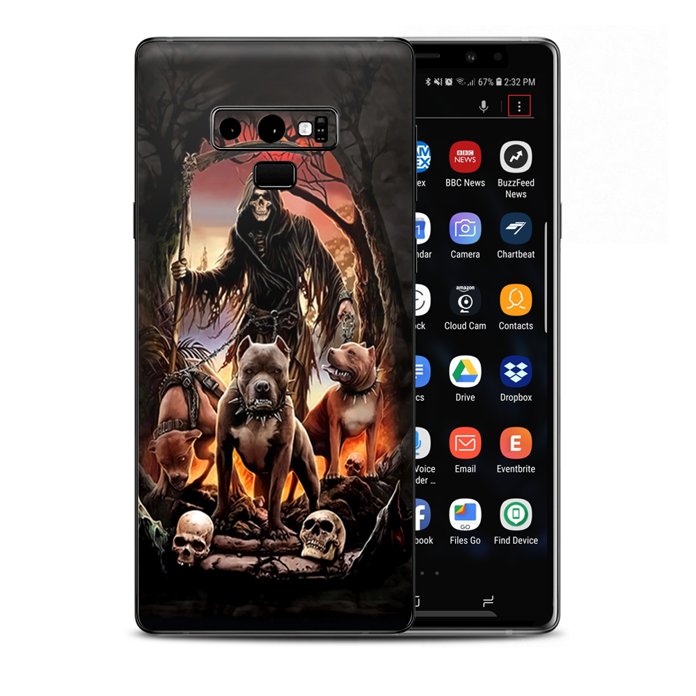 Grim Reaper Pitbull Skulls Samsung Galaxy Note 9 Skin