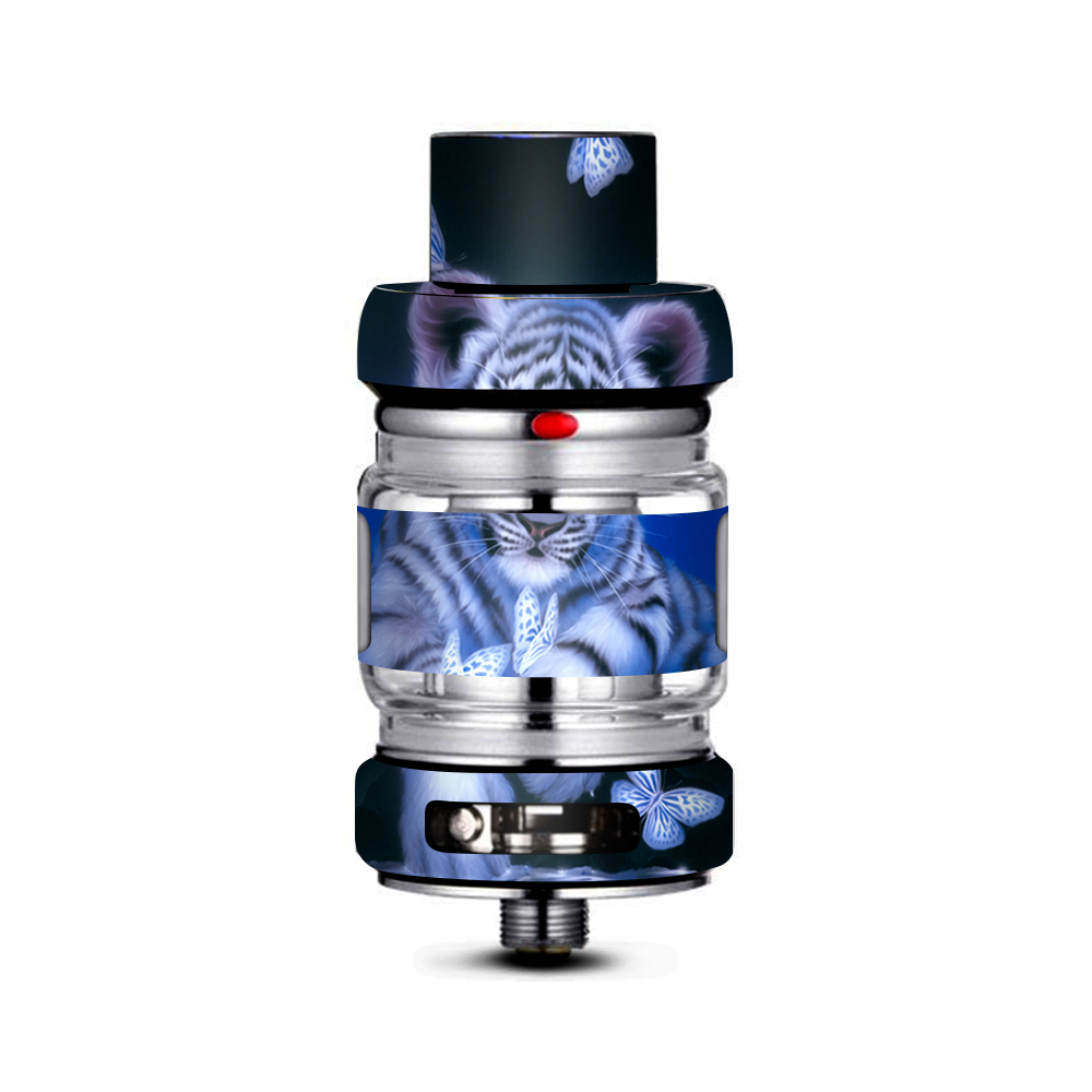  Cute White Tiger Cub Butterflies Freemax Mesh Pro Tank Skin