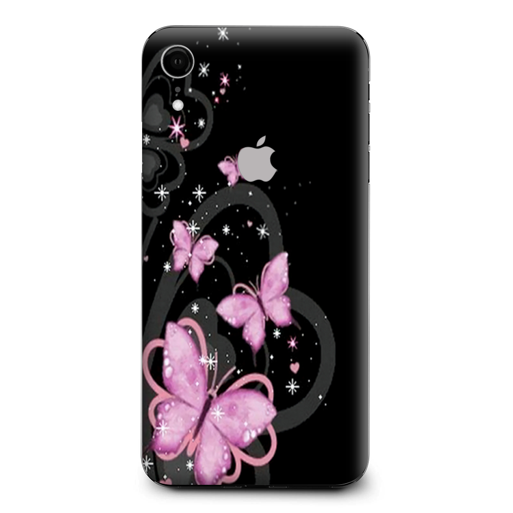 Pink Majestic Butterflies Hearts Apple iPhone XR Skin