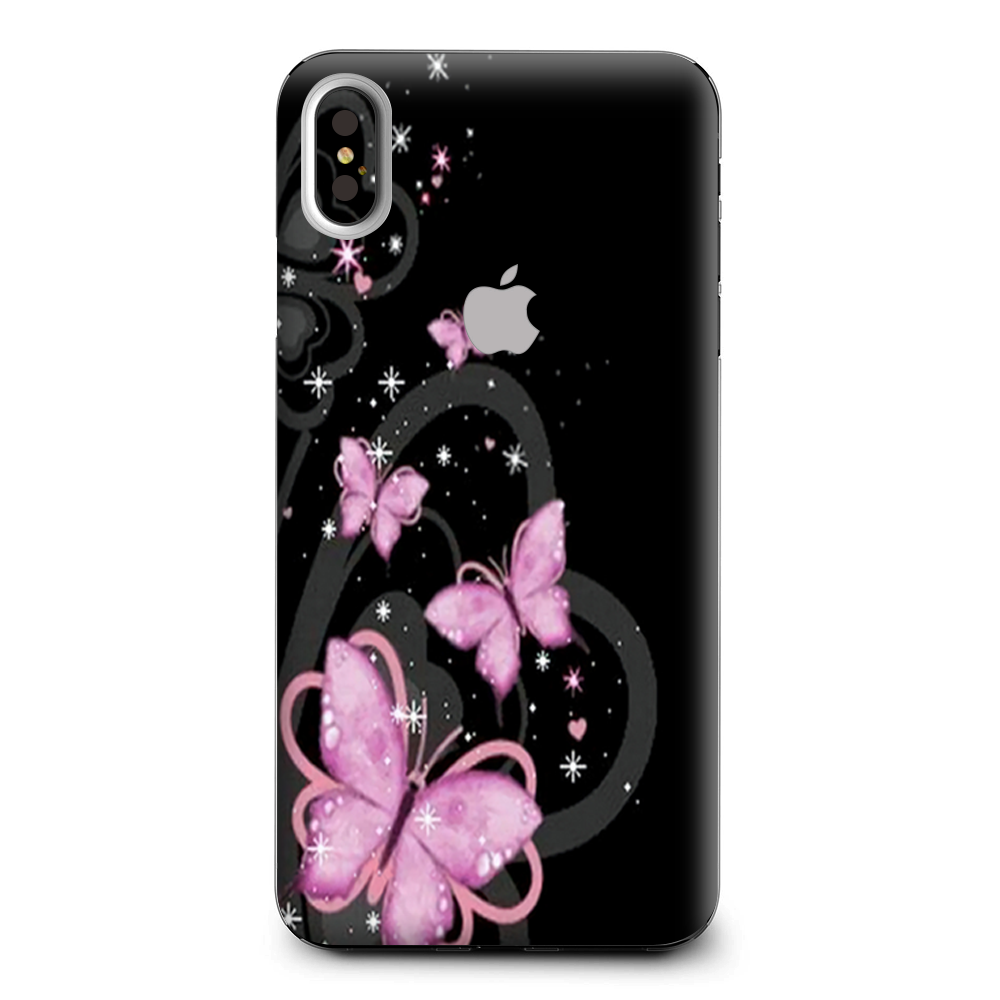 Pink Majestic Butterflies Hearts Apple iPhone XS Max Skin