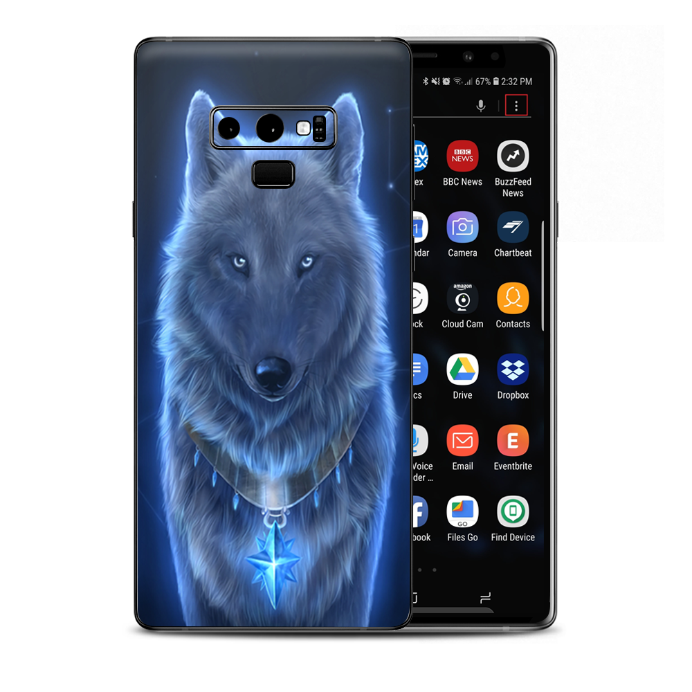 Glowing Celestial Wolf Samsung Galaxy Note 9 Skin