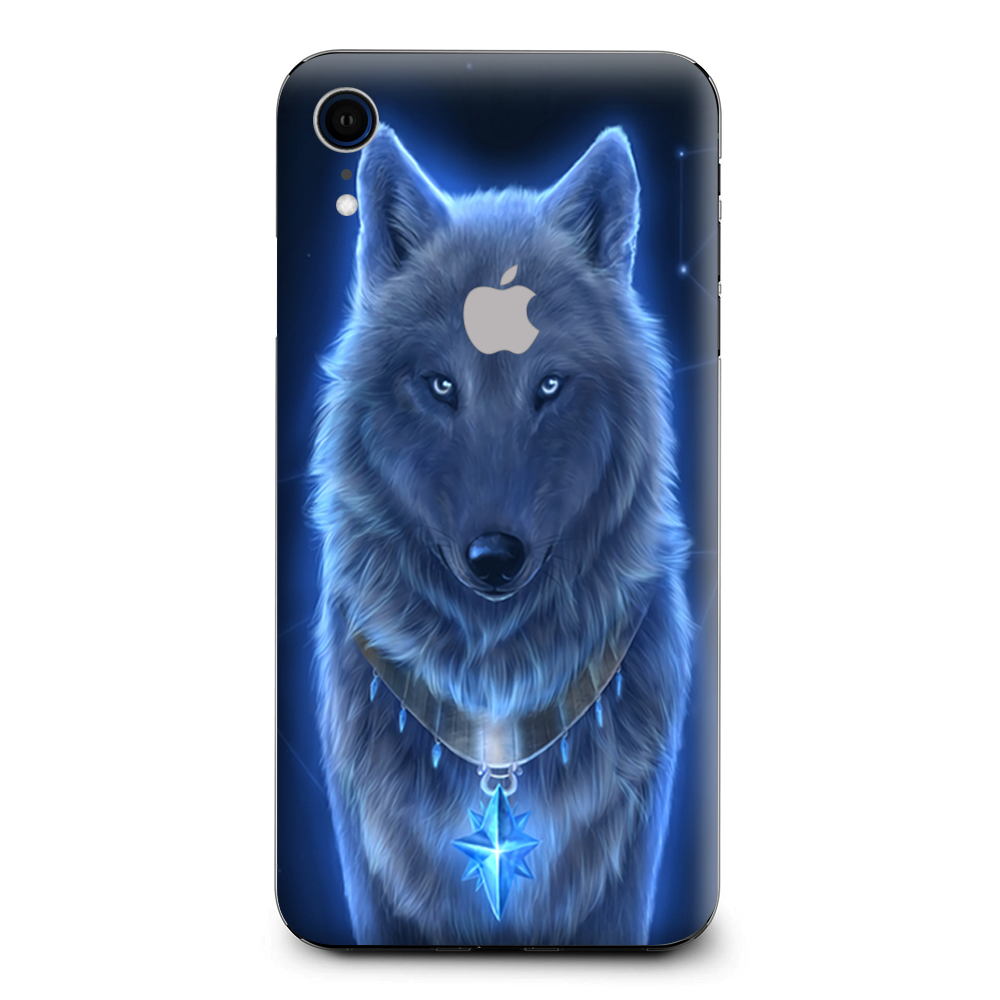 Glowing Celestial Wolf Apple iPhone XR Skin