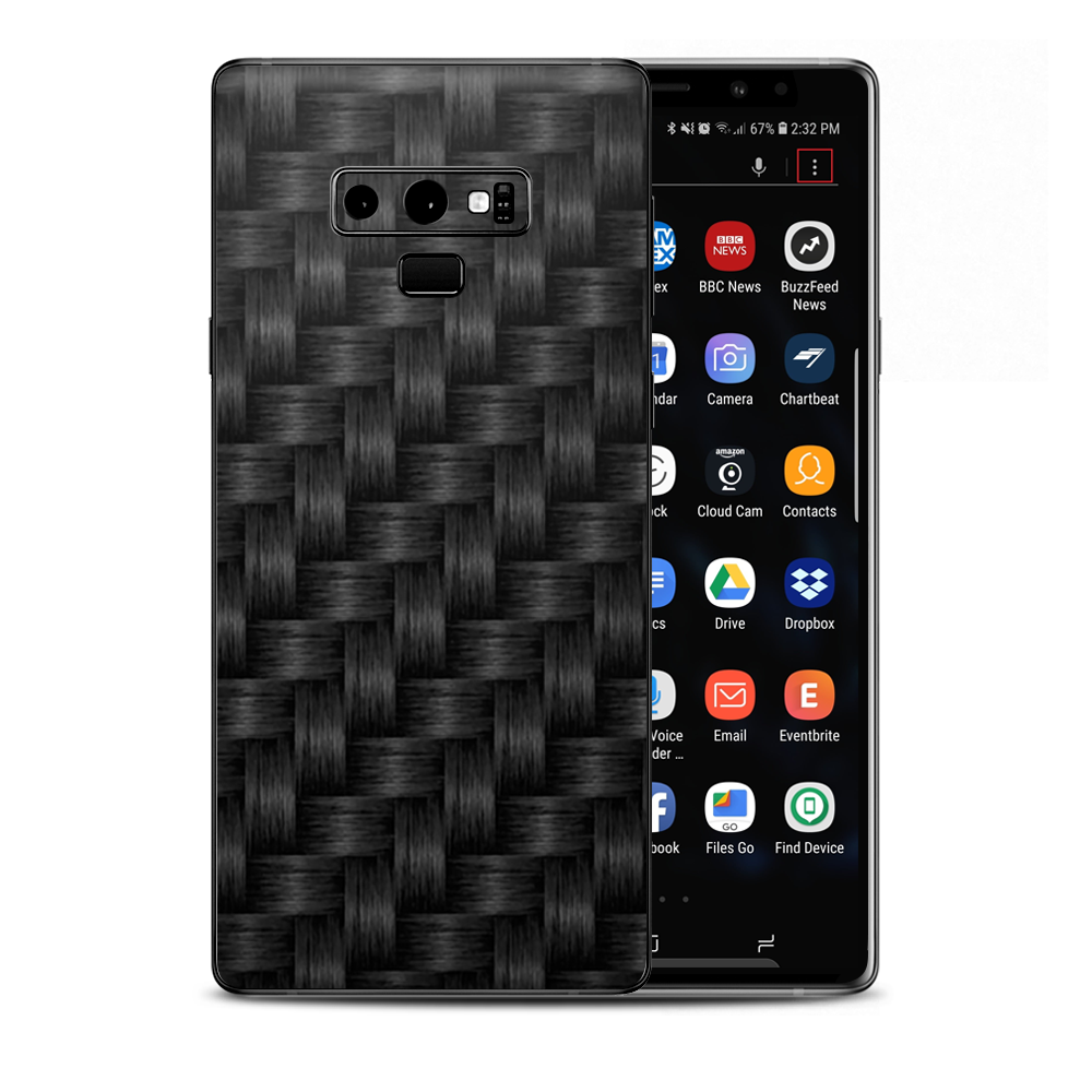 Black Grey Carbon Fiber Weave Samsung Galaxy Note 9 Skin