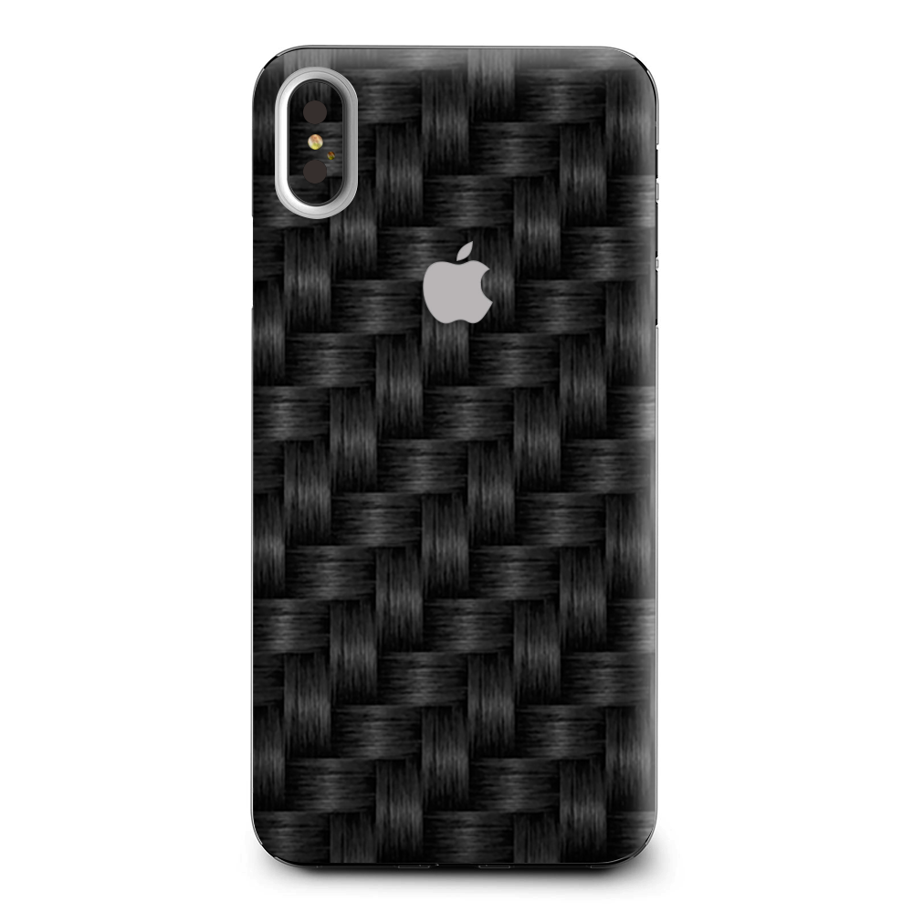 Black Grey Carbon Fiber Weave Apple iPhone XS Max Skin