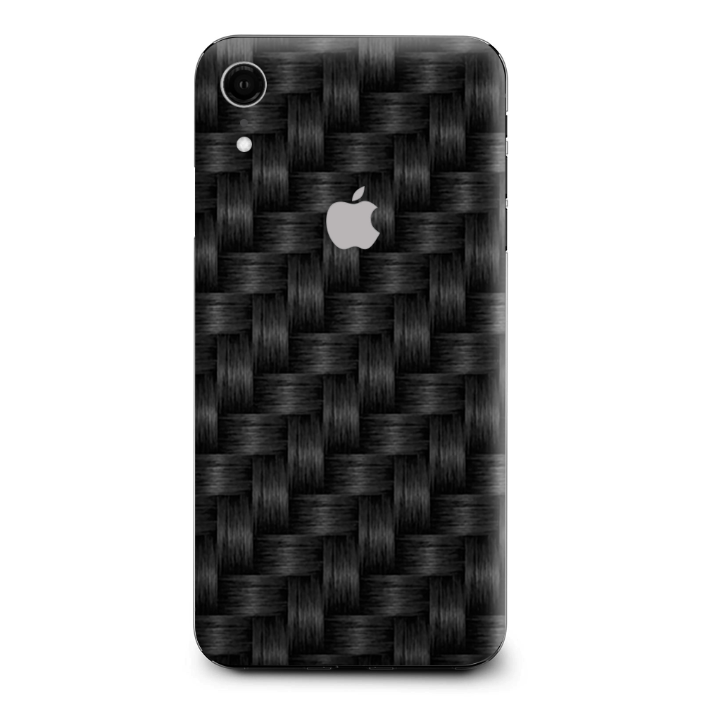Black Grey Carbon Fiber Weave Apple iPhone XR Skin