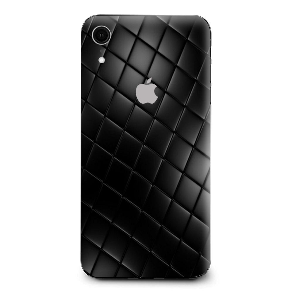 Black Leather Chesterfield Apple iPhone XR Skin