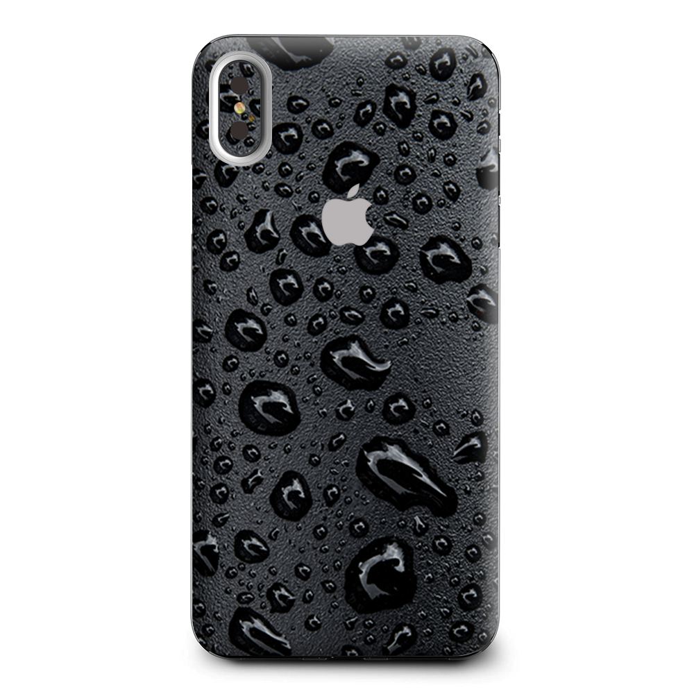 Rain Drops On Black Metal Apple iPhone XS Max Skin