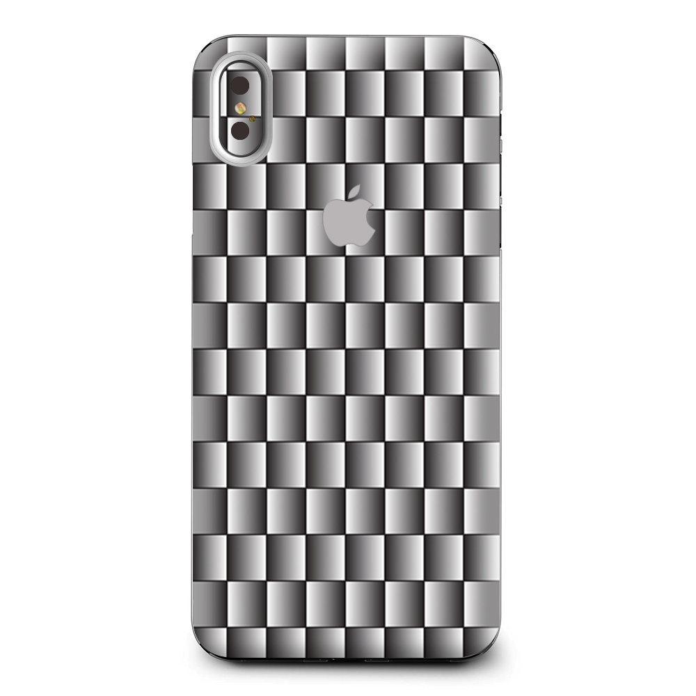 White Grey Carbon Fiber Look Apple iPhone XS Max Skin