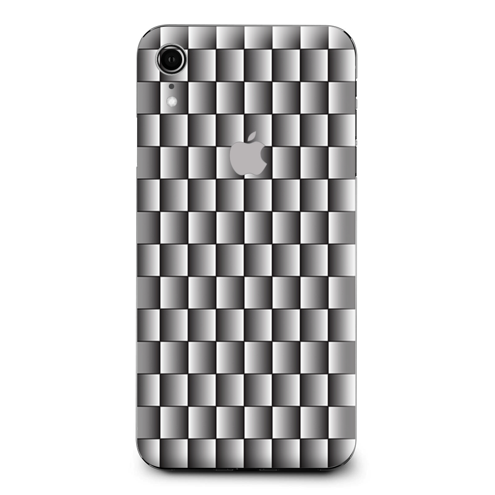 White Grey Carbon Fiber Look Apple iPhone XR Skin