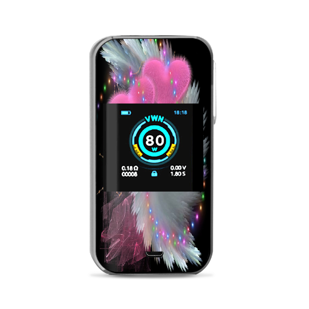 Mystic Pink Hearts Feathers Vaporesso Luxe Nano Kit Skin