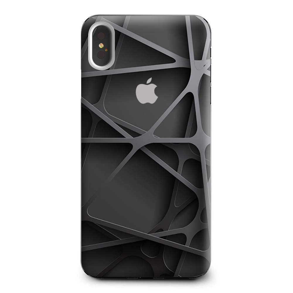 Black Metal Web Panels Apple iPhone XS Max Skin