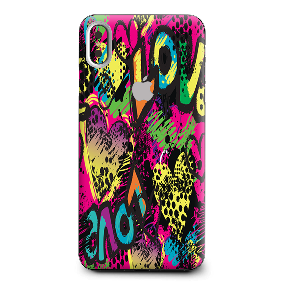 80'S Love Pop Art Neon Apple iPhone XS Max Skin