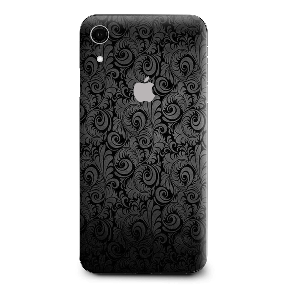 Black Floral Apple iPhone XR Skin