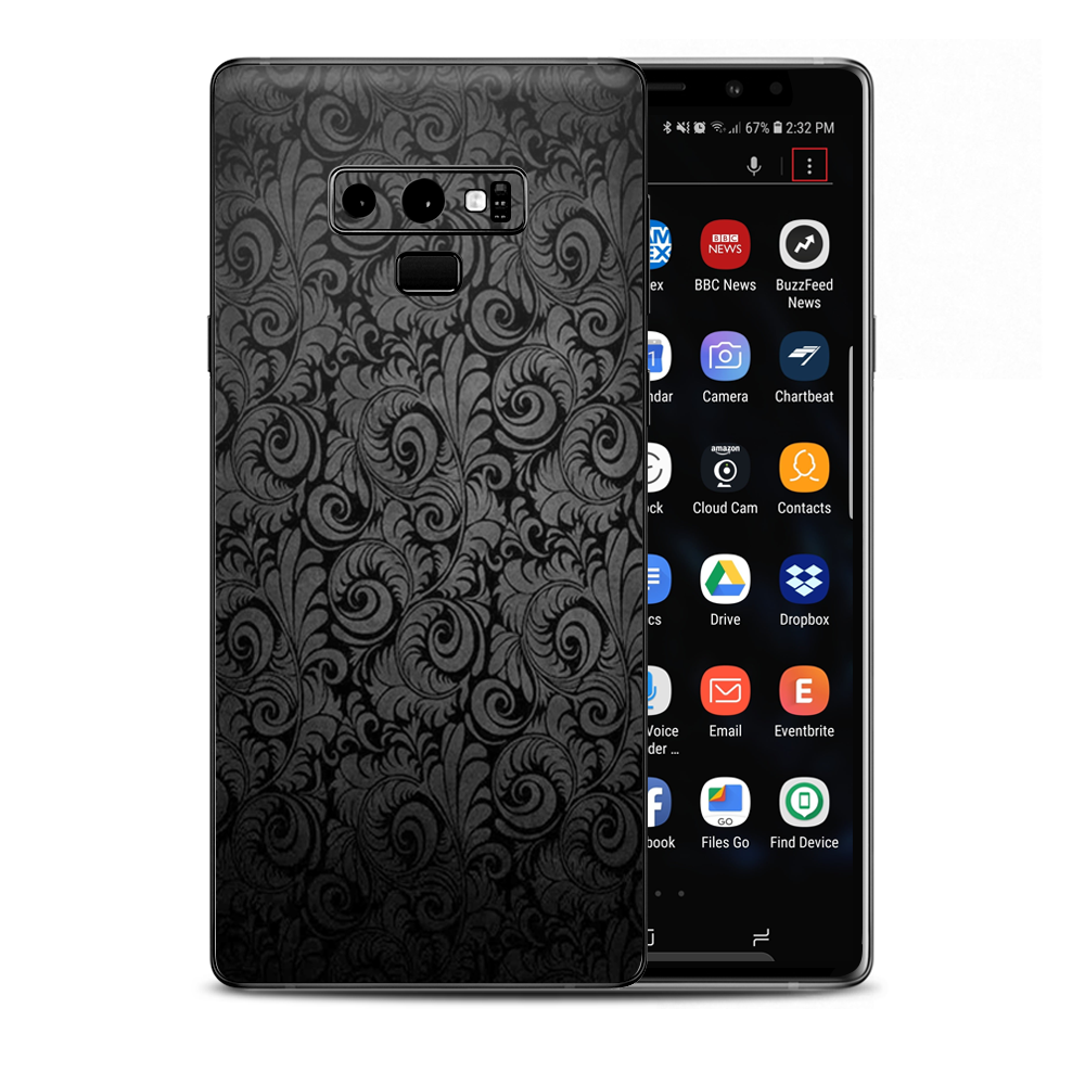 Black Floral Samsung Galaxy Note 9 Skin