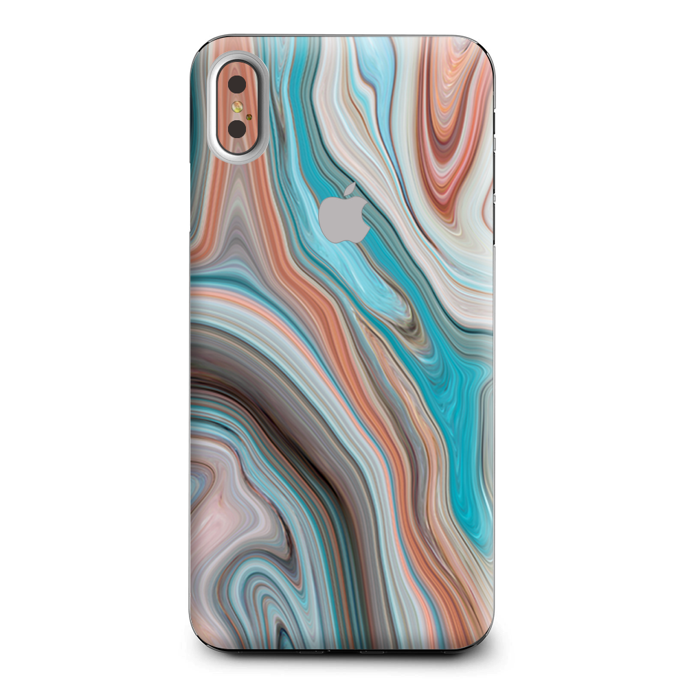Teal Blue Brown Geode Stone Marble Apple iPhone XS Max Skin